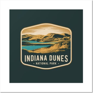 Indiana Dunes National Park Landscape Emblem Posters and Art